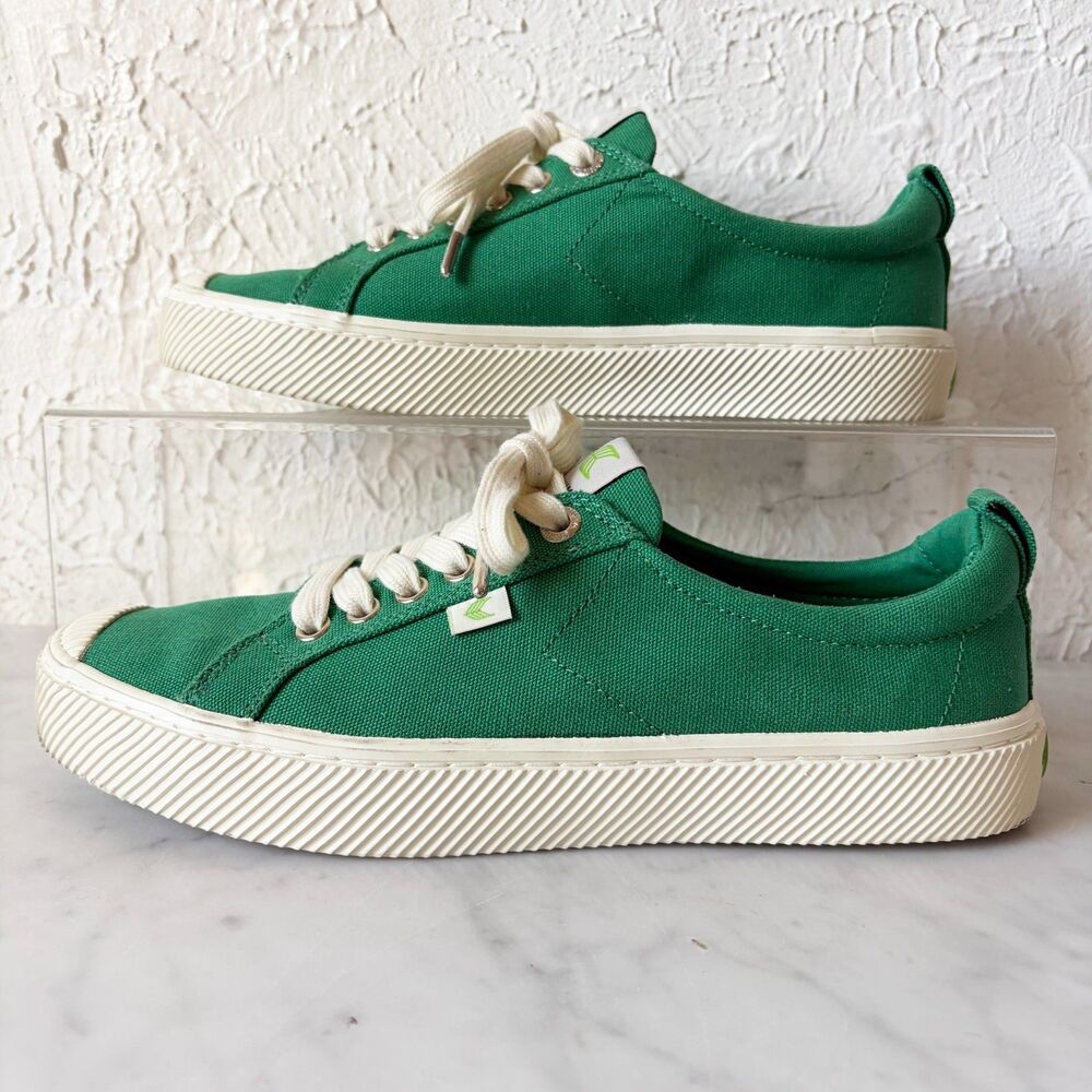 Cariuma OCA Low Green Canvas Sneakers Women 9.5 Men 8 Sustainable Skate Shoes - Picture 2 of 8
